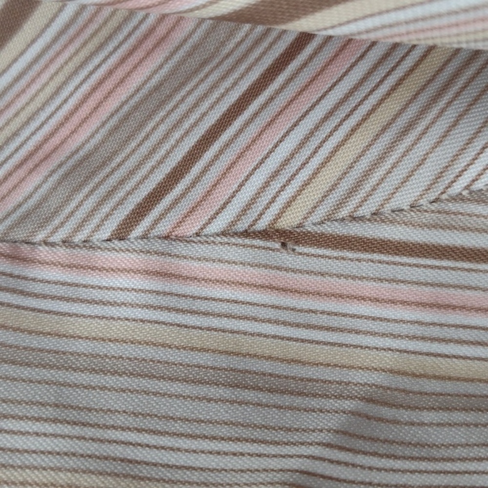 Vintage Alice Stuart Striped Tan Blouse M - Picture 6 of 8